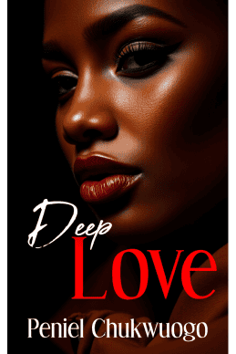 Book cover design partially showing a beautiful coloured skinned lady; from her mid forehead downwards. The author's name is Peniel Chukwuogo